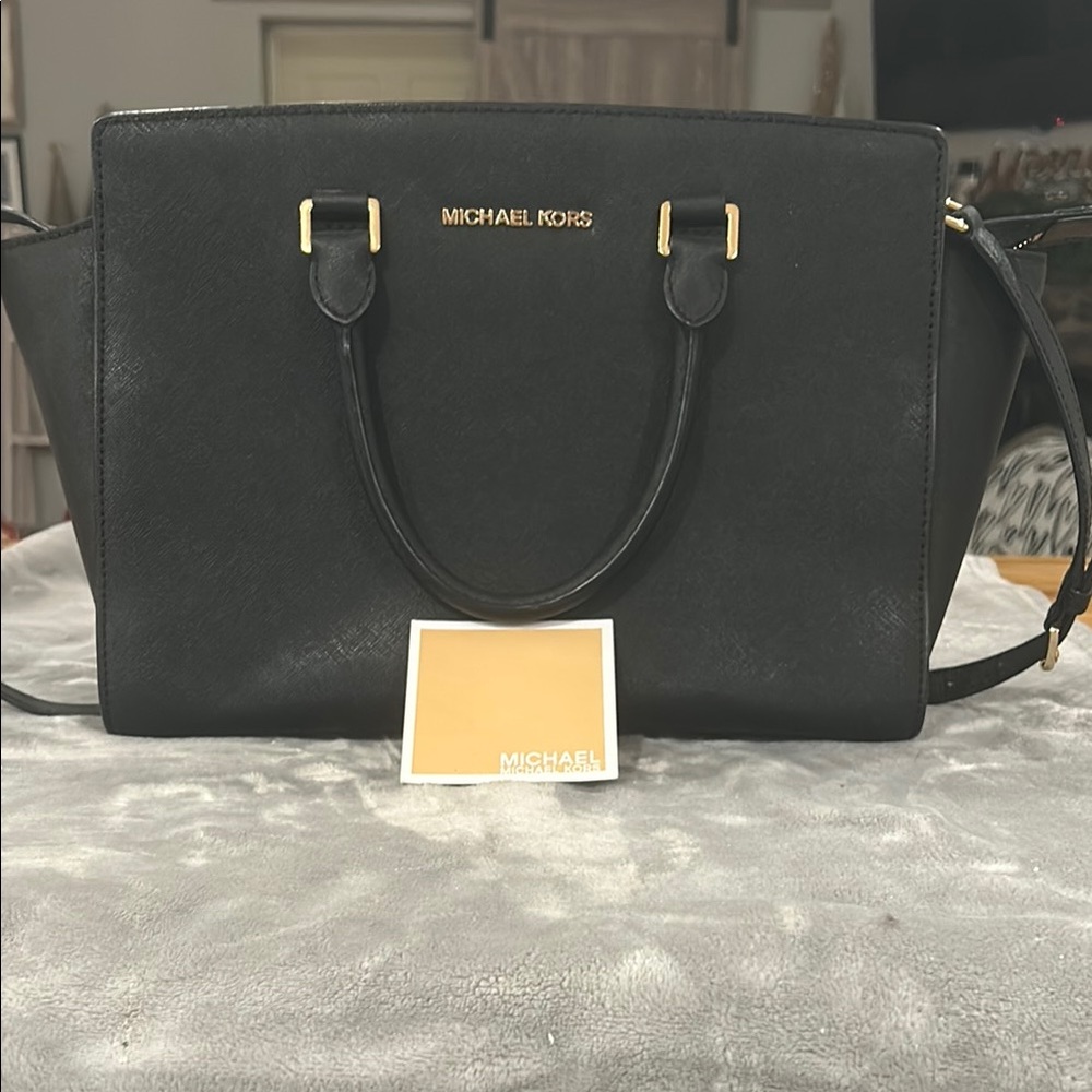 Michael Kors Black Leather Tote Bag